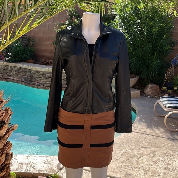 VTG  Black Motto Leather Jacket - Picture 11 of 12